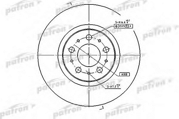 Patron PBD4053 Тормозной диск передний вентилируемый PBD4053: Отличная цена - Купить в Польше на 2407.PL!