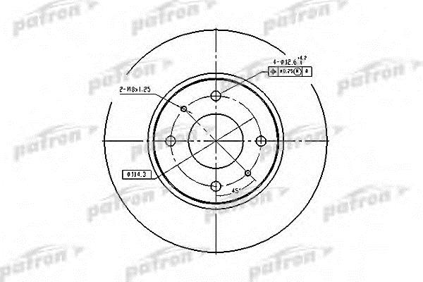 Patron PBD4054 Front brake disc ventilated PBD4054: Buy near me in Poland at 2407.PL - Good price!