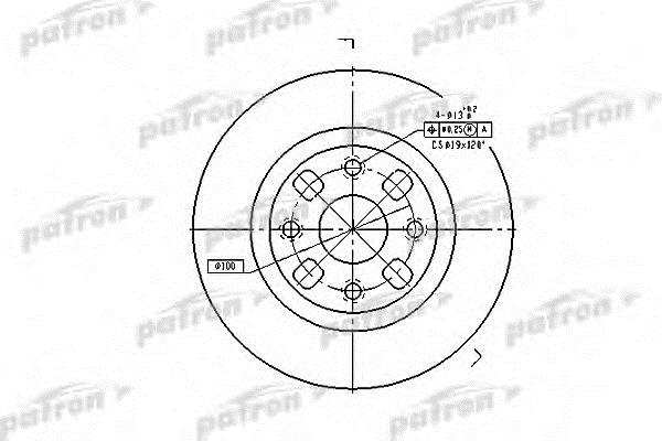 Patron PBD4119 Front brake disc ventilated PBD4119: Buy near me in Poland at 2407.PL - Good price!