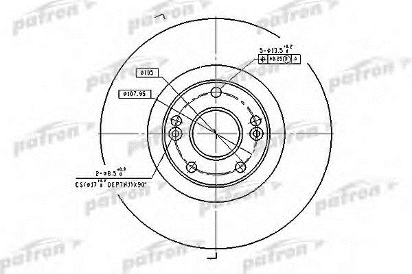 Patron PBD4179 Front brake disc ventilated PBD4179: Buy near me in Poland at 2407.PL - Good price!