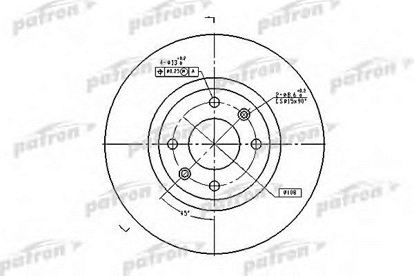 Patron PBD4183 Тормозной диск передний вентилируемый PBD4183: Отличная цена - Купить в Польше на 2407.PL!