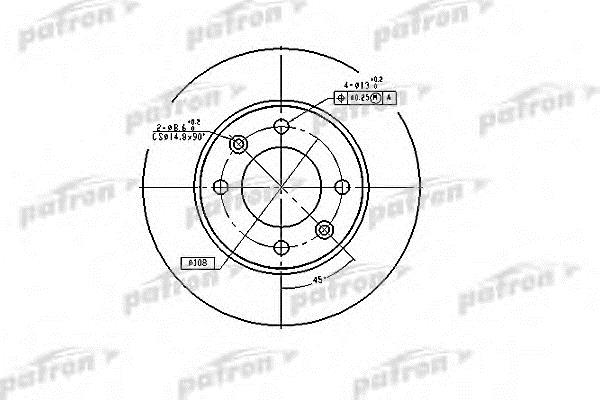Patron PBD4185 Rear brake disc, non-ventilated PBD4185: Buy near me in Poland at 2407.PL - Good price!