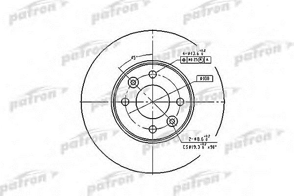 Patron PBD4364 Front brake disc ventilated PBD4364: Buy near me in Poland at 2407.PL - Good price!