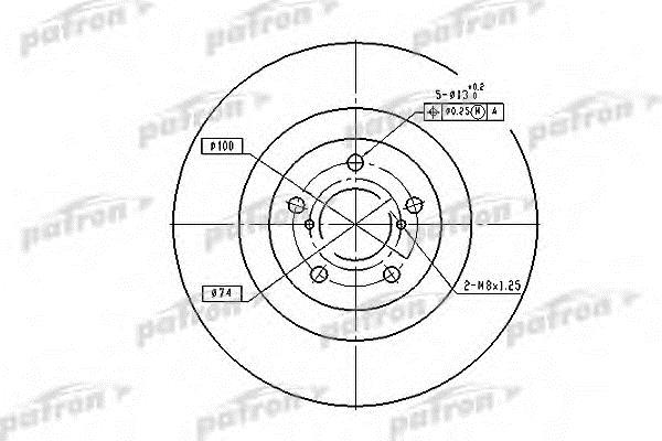Patron PBD7004 Front brake disc ventilated PBD7004: Buy near me in Poland at 2407.PL - Good price!
