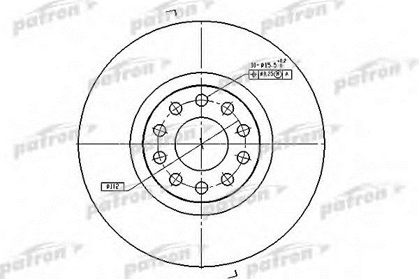 Patron PBD7728 Front brake disc ventilated PBD7728: Buy near me in Poland at 2407.PL - Good price!