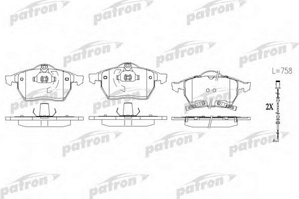 Patron PBP1535 Тормозные колодки дисковые, комплект PBP1535: Купить в Польше - Отличная цена на 2407.PL!