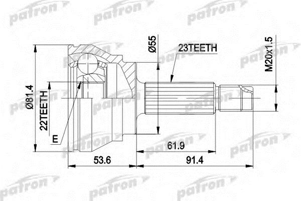 Patron PCV1014 CV joint PCV1014: Buy near me in Poland at 2407.PL - Good price!