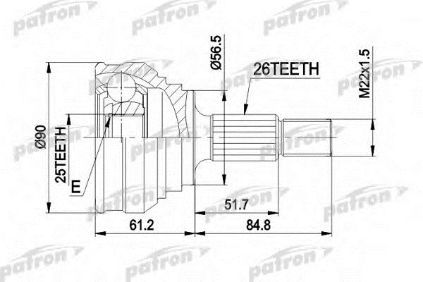 Patron PCV1025 CV joint PCV1025: Buy near me in Poland at 2407.PL - Good price!