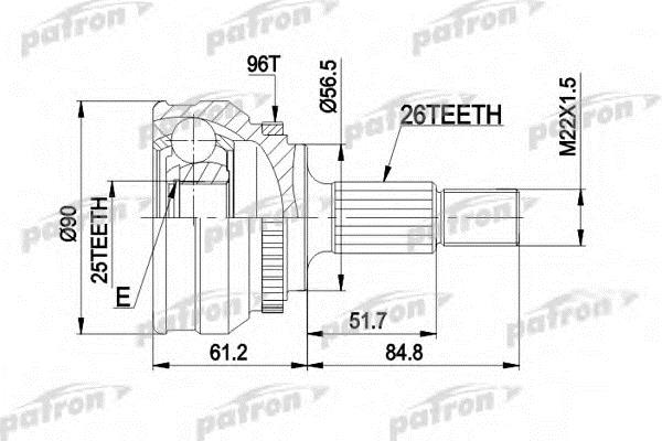 Patron PCV1127 CV joint PCV1127: Buy near me in Poland at 2407.PL - Good price!