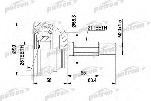 Patron PCV1204 CV joint PCV1204: Buy near me in Poland at 2407.PL - Good price!