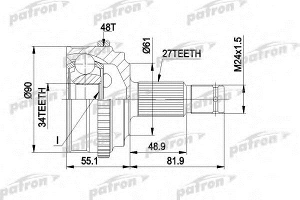 Patron PCV1222 CV joint PCV1222: Buy near me in Poland at 2407.PL - Good price!