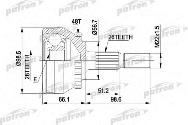 Patron PCV1368 CV joint PCV1368: Buy near me at 2407.PL in Poland at an Affordable price!