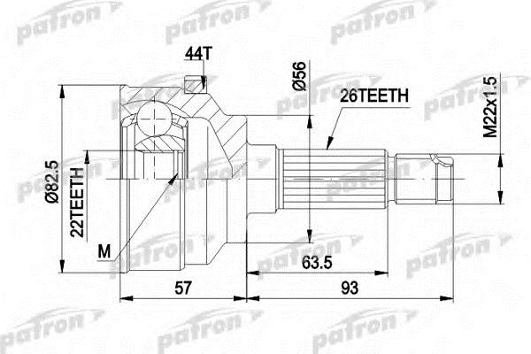 Patron PCV1398 Шарнір рівних кутових швидкостей (ШРКШ) PCV1398: Приваблива ціна - Купити у Польщі на 2407.PL!