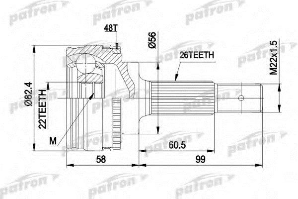 Patron PCV1484 Шарнир равных угловых скоростей (ШРУС) PCV1484: Отличная цена - Купить в Польше на 2407.PL!