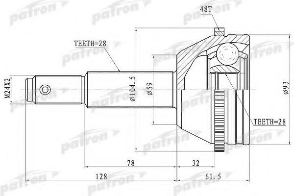 Patron PCV1674 Шарнир равных угловых скоростей (ШРУС) PCV1674: Отличная цена - Купить в Польше на 2407.PL!