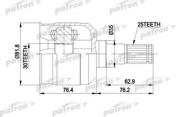 Patron PCV5009 Шарнир равных угловых скоростей (ШРУС) PCV5009: Отличная цена - Купить в Польше на 2407.PL!