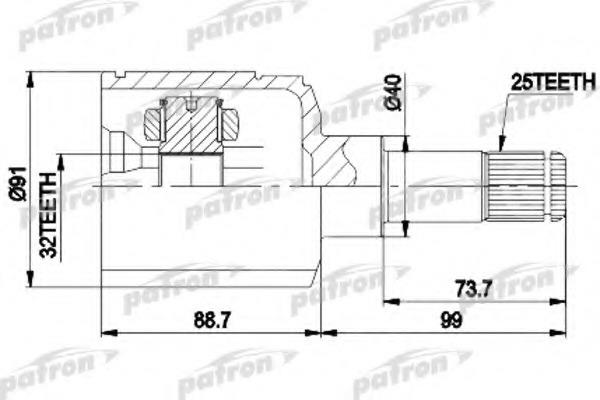 Patron PCV9538 Шарнір рівних кутових швидкостей (ШРКШ) PCV9538: Приваблива ціна - Купити у Польщі на 2407.PL!