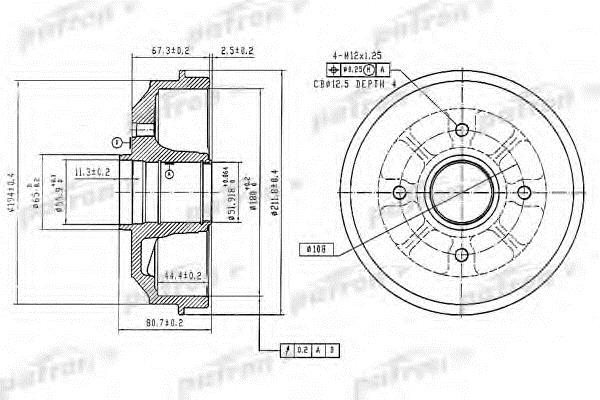 Patron PDR1370 Rear brake drum PDR1370: Buy near me at 2407.PL in Poland at an Affordable price!