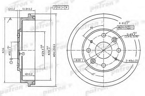 Patron PDR1546 Rear brake drum PDR1546: Buy near me at 2407.PL in Poland at an Affordable price!