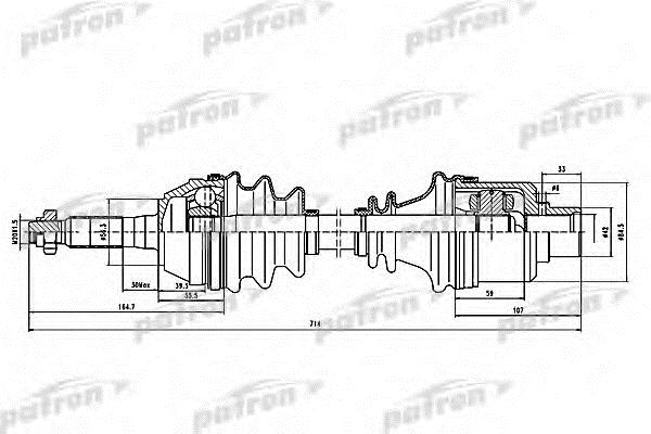 Patron PDS0076 Drive shaft PDS0076: Buy near me in Poland at 2407.PL - Good price!