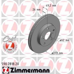 Otto Zimmermann 590.2818.20 Front brake disc ventilated 590281820: Buy near me in Poland at 2407.PL - Good price!