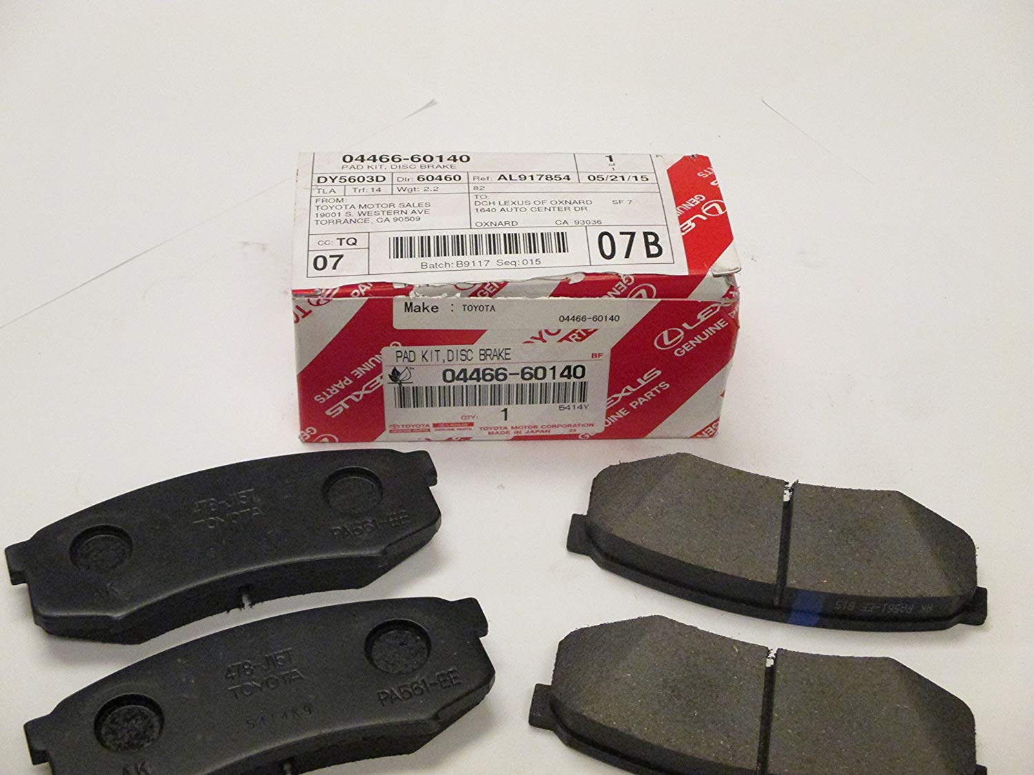Toyota 04466-60140 Brake Pad Set, disc brake 0446660140: Buy near me in Poland at 2407.PL - Good price!