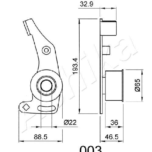 Ashika 45-00-001 Tensioner pulley, timing belt 4500001: Buy near me in Poland at 2407.PL - Good price!