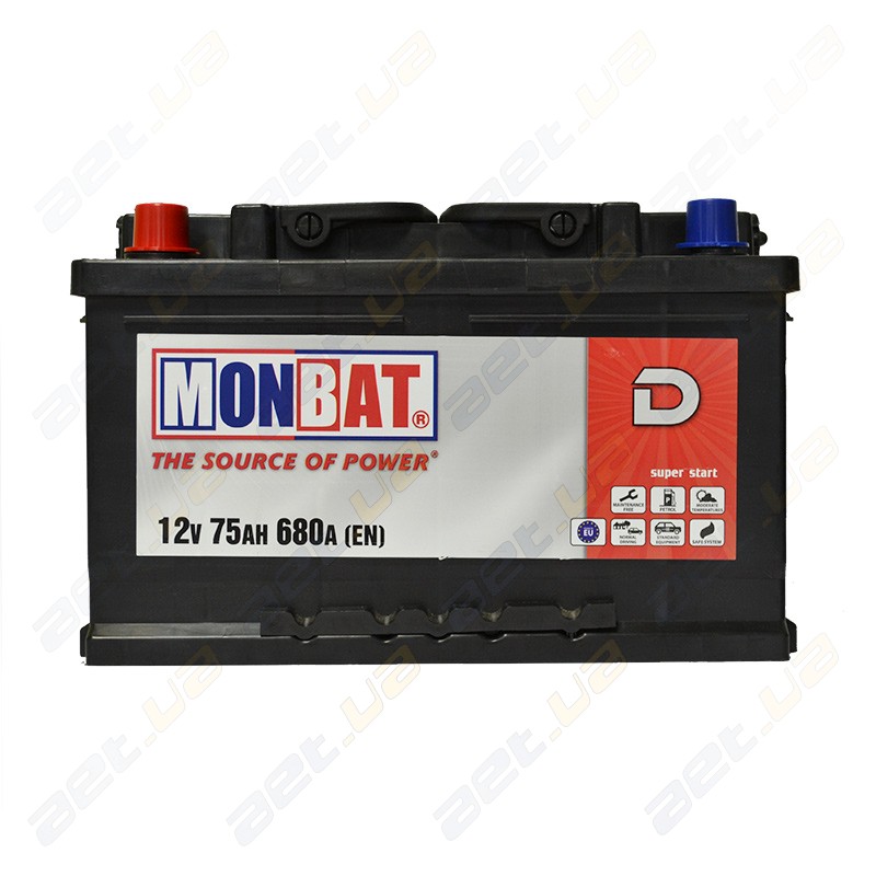 Monbat 575012068SMF Акумулятор Monbat Premium 12В 75Ач 680А(EN) R+ 575012068SMF: Приваблива ціна - Купити у Польщі на 2407.PL!