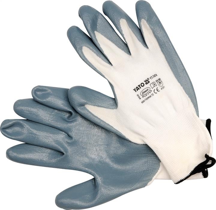 Yato YT-7474 Working gloves, oil proof white, 10 YT7474: Buy near me in Poland at 2407.PL - Good price!