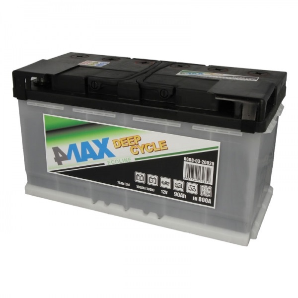 4max 0608-03-2002Q Аккумулятор 4max Ecoline Deep Cycle 12В 90Ач 800А(EN) R+ 0608032002Q: Отличная цена - Купить в Польше на 2407.PL!