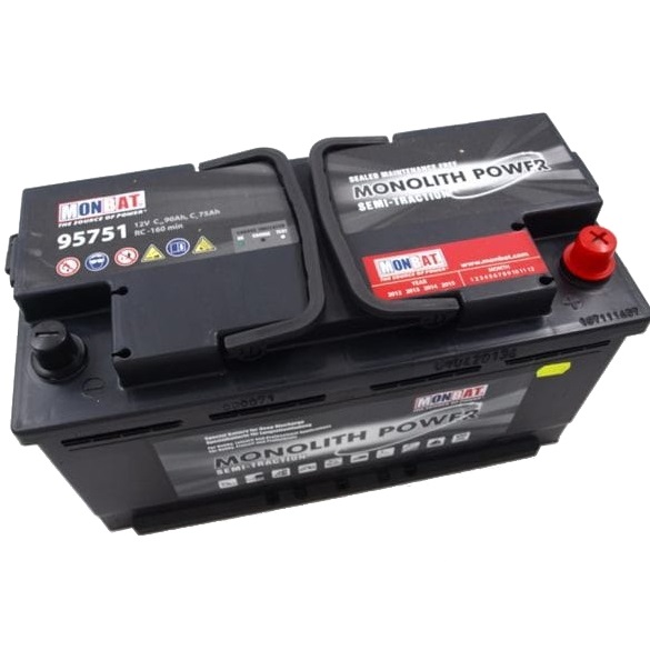 Monbat 95751 Battery Monbat Semi Traction 12V 90AH A(EN) R+ 95751: Buy near me in Poland at 2407.PL - Good price!