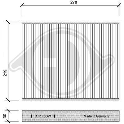 Diederichs DCI1104 Filtr kabinowy z węglem aktywnym DCI1104: Dobra cena w Polsce na 2407.PL - Kup Teraz!