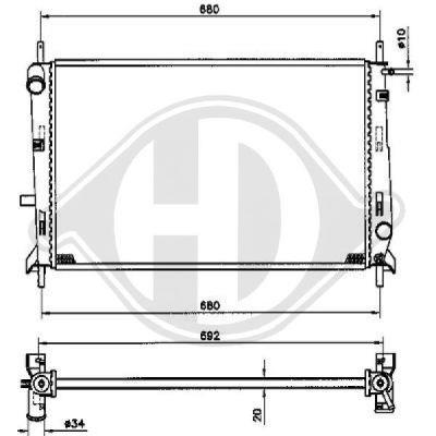 Diederichs DCM2039 Radiator, engine cooling DCM2039: Buy near me in Poland at 2407.PL - Good price!