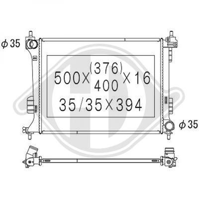 Diederichs DCM3725 Radiator, engine cooling DCM3725: Buy near me in Poland at 2407.PL - Good price!