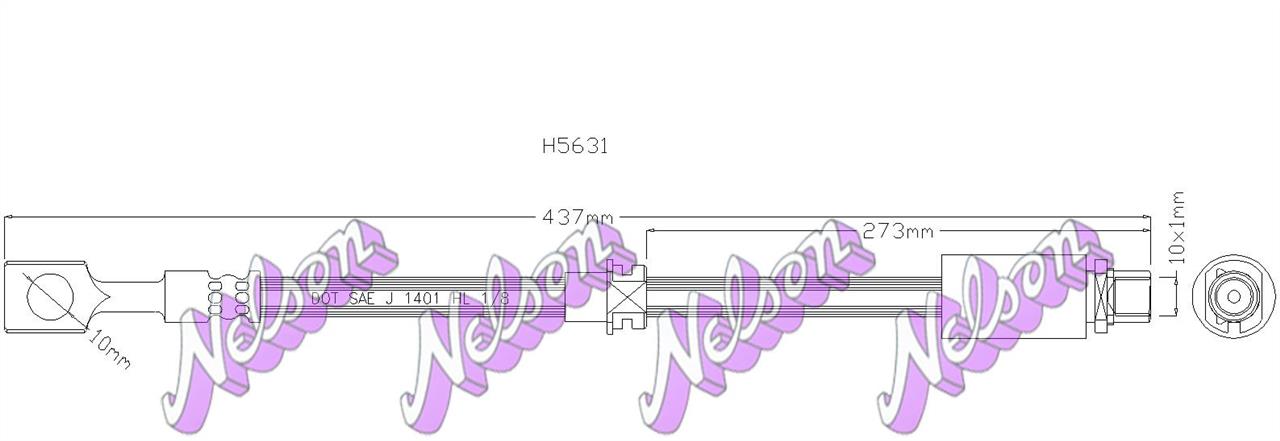 Brovex-Nelson H5631 Przewód hamulcowy elastyczny H5631: Dobra cena w Polsce na 2407.PL - Kup Teraz!