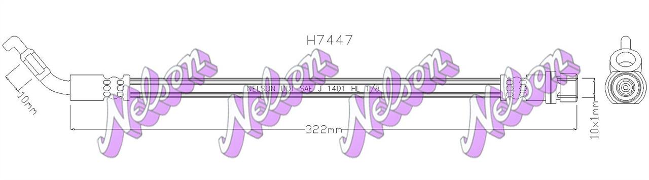 Brovex-Nelson H7447 Гальмівний шланг H7447: Приваблива ціна - Купити у Польщі на 2407.PL!