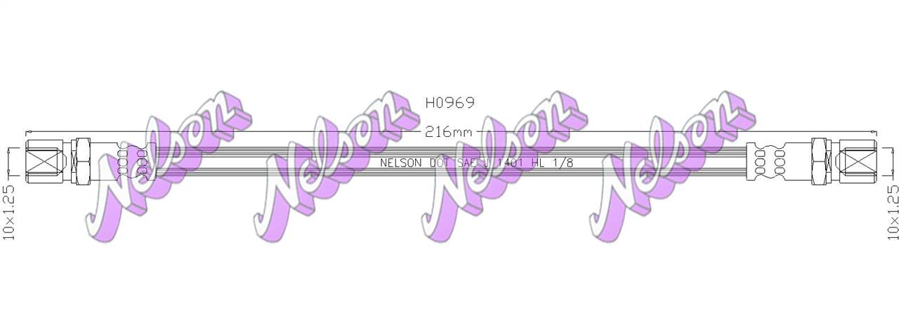 Brovex-Nelson H0969 Гальмівний шланг H0969: Приваблива ціна - Купити у Польщі на 2407.PL!