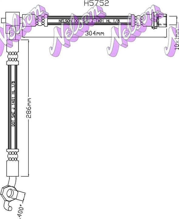 Brovex-Nelson H5752 Przewód hamulcowy elastyczny H5752: Dobra cena w Polsce na 2407.PL - Kup Teraz!
