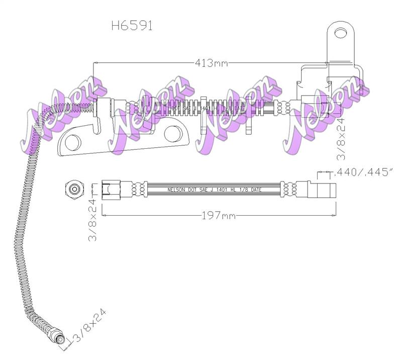 Brovex-Nelson H6591 Гальмівний шланг H6591: Приваблива ціна - Купити у Польщі на 2407.PL!