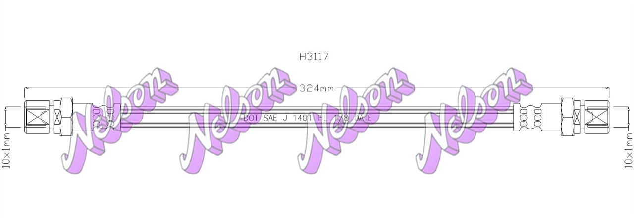 Brovex-Nelson H3117 Гальмівний шланг H3117: Приваблива ціна - Купити у Польщі на 2407.PL!