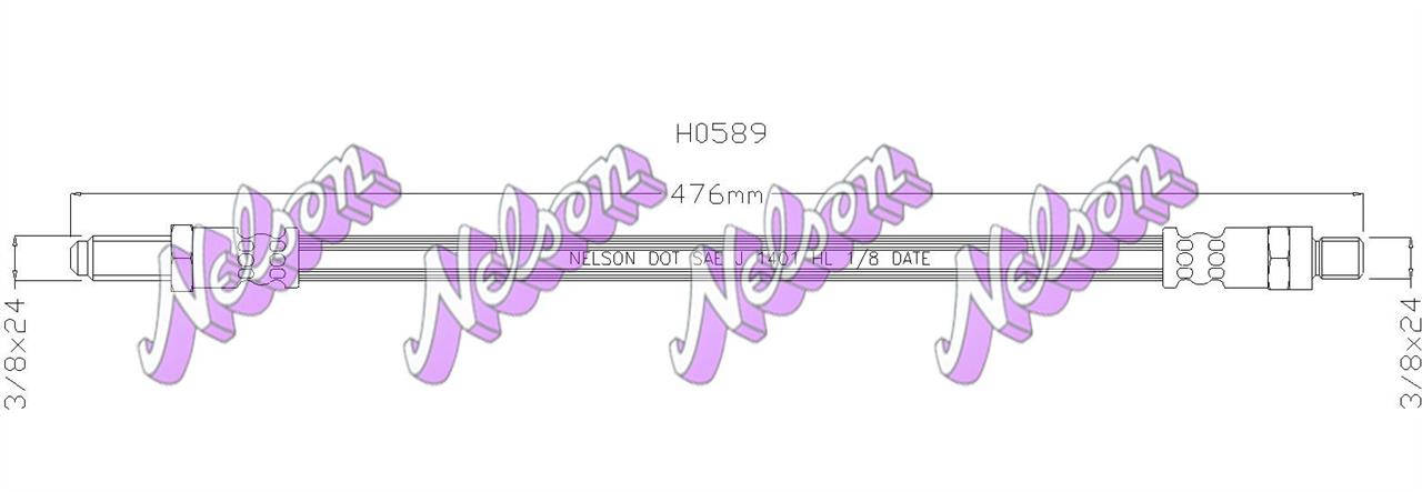 Brovex-Nelson H0589 Гальмівний шланг H0589: Приваблива ціна - Купити у Польщі на 2407.PL!