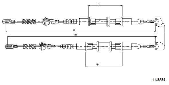 Cabor 11.5854 Cable Pull, parking brake 115854: Buy near me in Poland at 2407.PL - Good price!