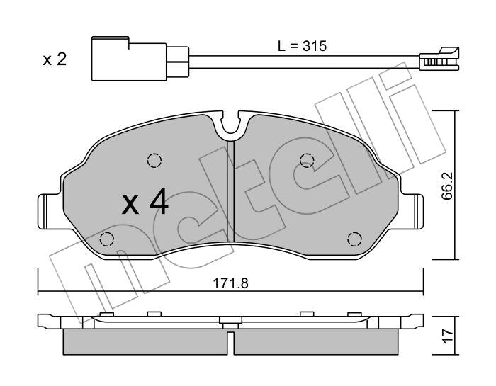 Metelli 2210320 Тормозные колодки дисковые, комплект 2210320: Отличная цена - Купить в Польше на 2407.PL!