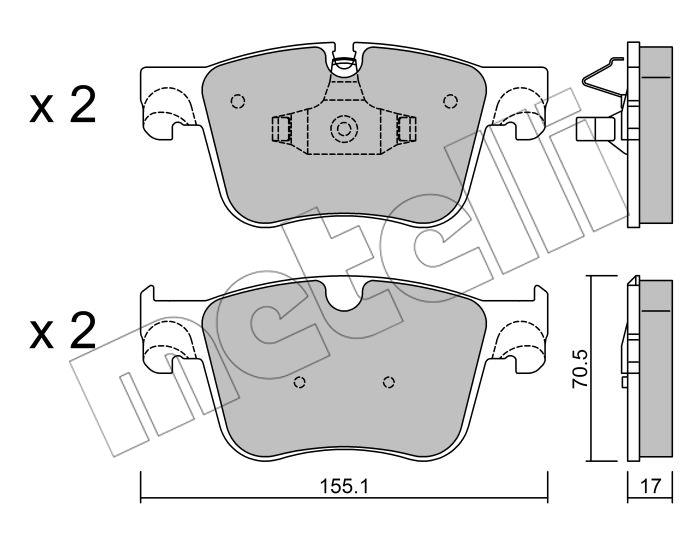 Metelli 2209850 Тормозные колодки дисковые, комплект 2209850: Отличная цена - Купить в Польше на 2407.PL!