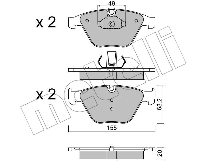 Metelli 2205589 Brake Pad Set, disc brake 2205589: Buy near me in Poland at 2407.PL - Good price!