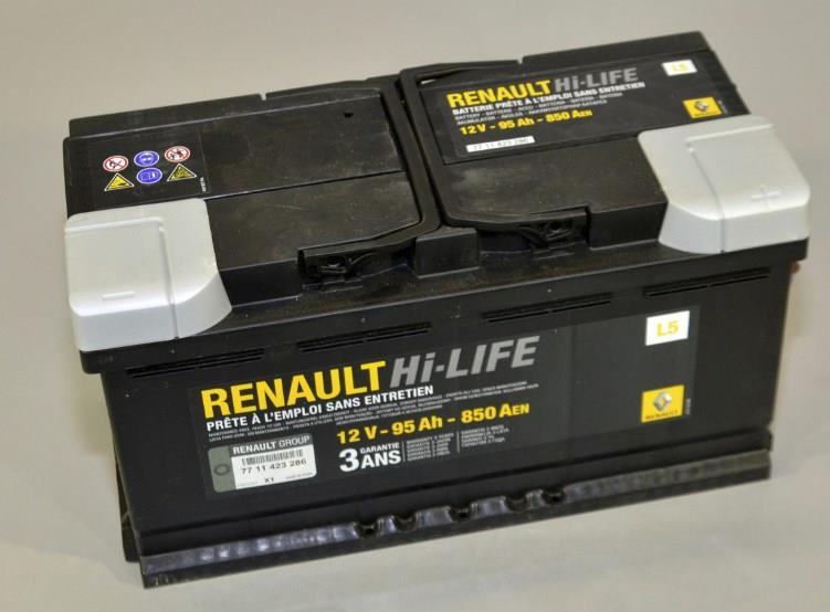 Battery Renault 12V 95AH 850A(EN) R+ - 7711423286 Renault - 2407