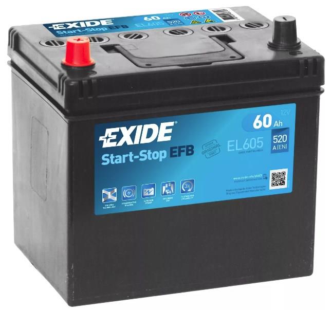 Exide EL605 Акумулятор Exide EFB Start-Stop 12В 60Аг 520А(EN) L+ EL605: Приваблива ціна - Купити у Польщі на 2407.PL!