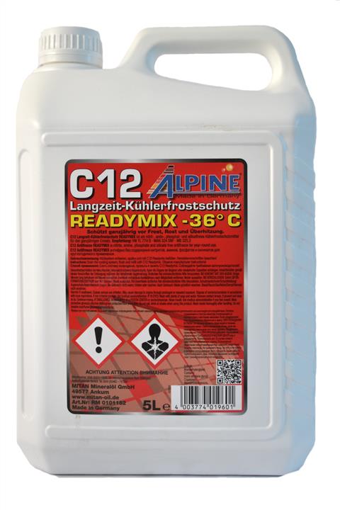 AlpineOil RM0101182 Antifreeze C12 Langzeitkühlerfrostschutz ready-mix -36°C red, 5 l RM0101182: Buy near me at 2407.PL in Poland at an Affordable price!