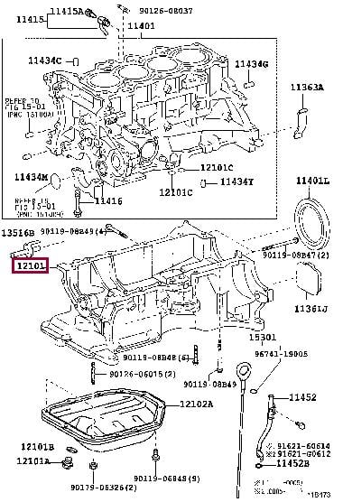 Toyota 12111-21033 Піддон масляний двигуна 1211121033: Приваблива ціна - Купити у Польщі на 2407.PL!