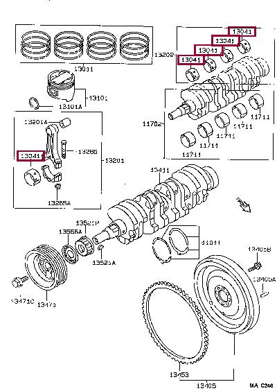 Toyota 13041-16071-01 Big-end bearing ki 130411607101: Buy near me in Poland at 2407.PL - Good price!